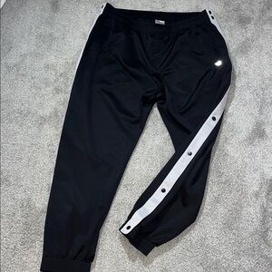 Baleaf Black Borono Sweatpants Track Jog Basketball tearaway pants Full Snap 3XL